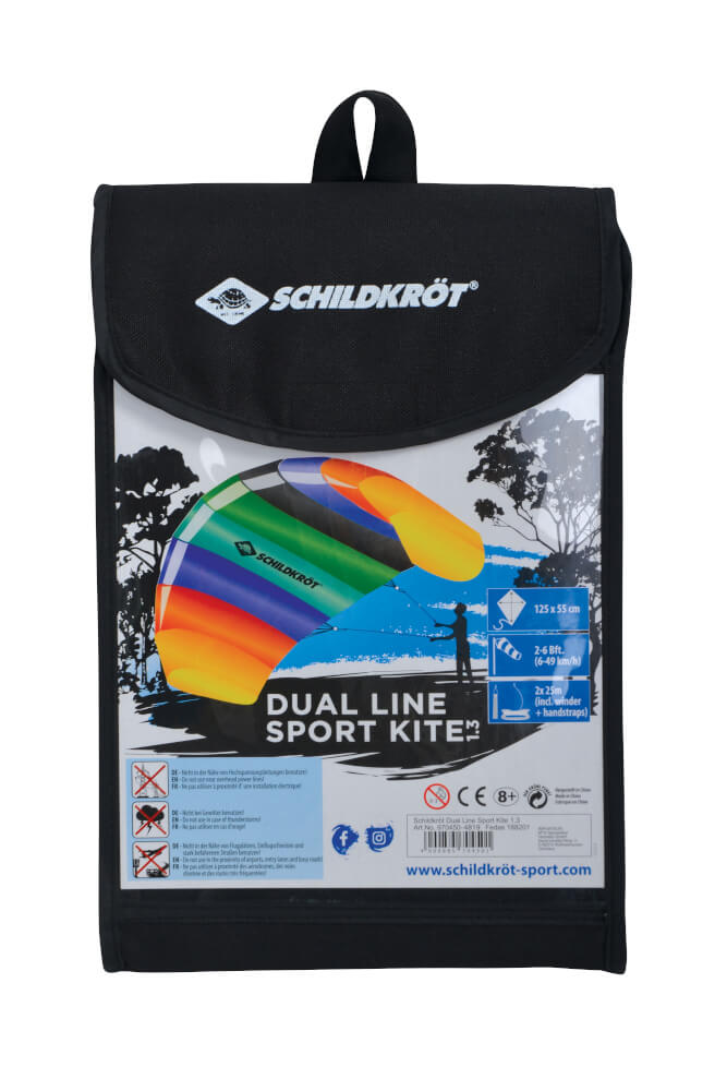 Schildkröt Funsports - Dual Line SPORT KITE1.3, incl. Carrybag, Rainbow