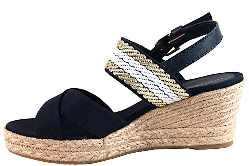 TOMMY HILFIGER GOLDEN WEBBING SANDAL MED HÆL