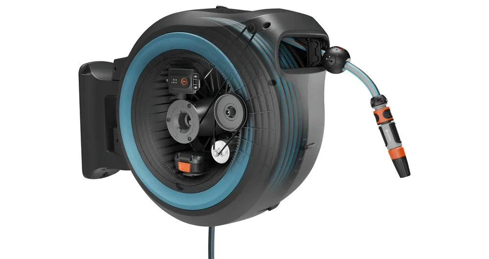 Gardena Batteridrevet vægslangeboks PowerRoll 40 Meter - Solo