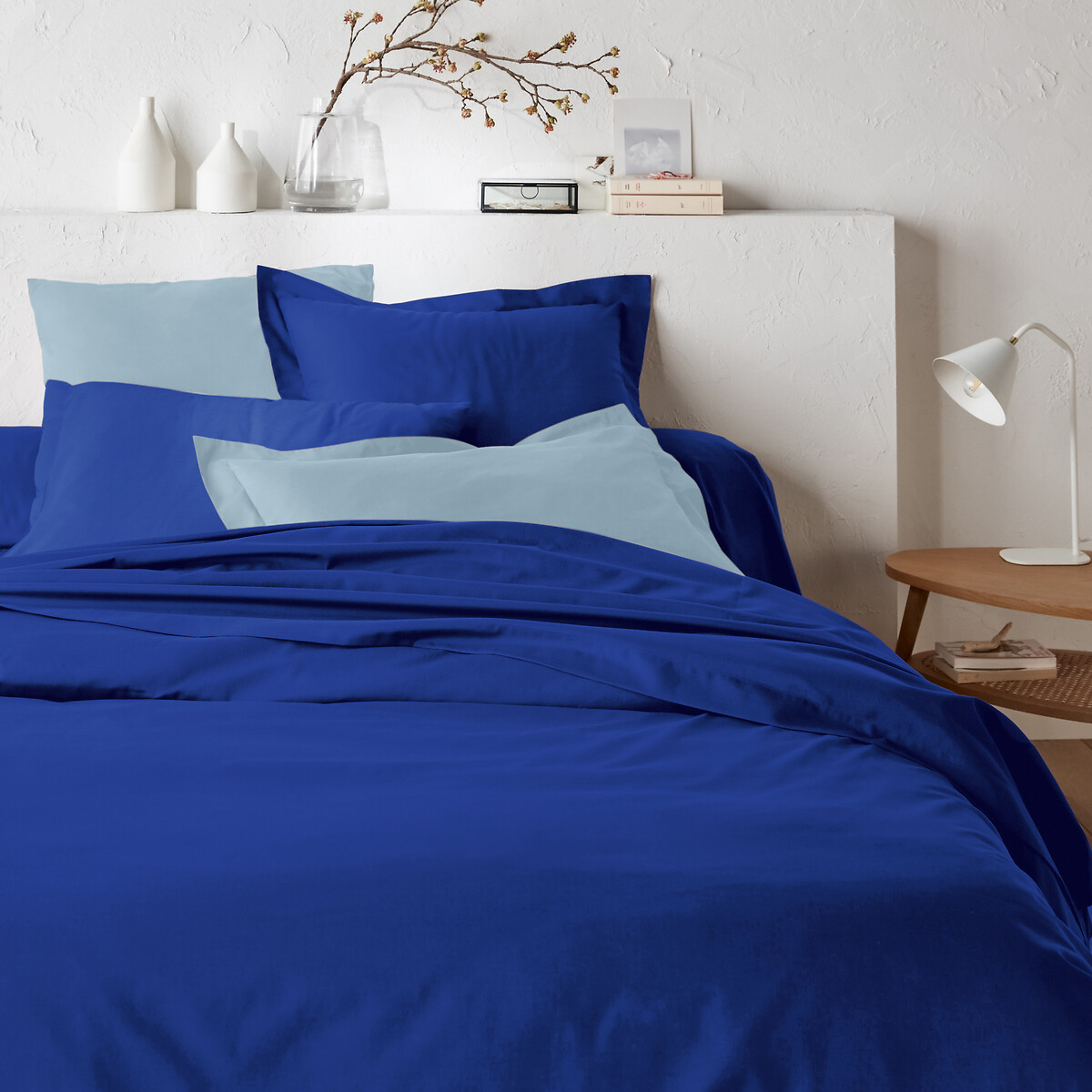 LA REDOUTE INTERIEURS<br>Lençol de algodão liso com elástico, base de cama ajustável, Scenario