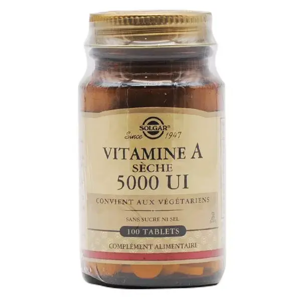 Solgar Vitamina A Seca 5000UI 100 comprimidos