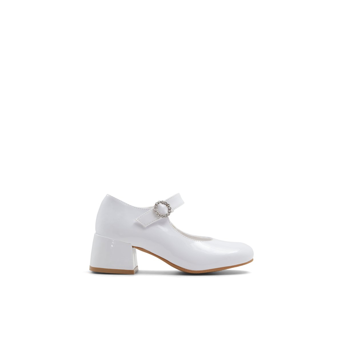 RACHEL-Francine-jg-Mary Jane Ballerine - Talon bloc - Blanc