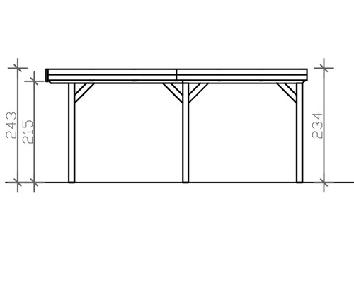 SKAN Holz enkele carport Grunewald 321 x 554 cm licht eiken