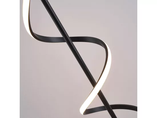 Grande lampe LED cascade spirale noire - Simaria