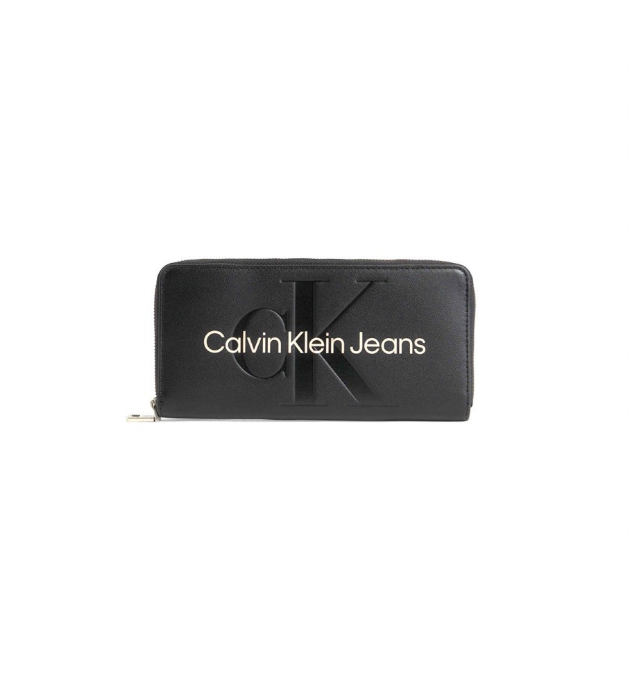 Carteira Calvin Klein Jeans Sculpted Zip Preta