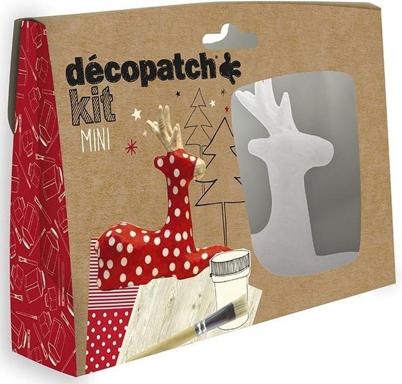 Décopatch - Kit Rendier - Decoratie Set - Wit - Papier-maché