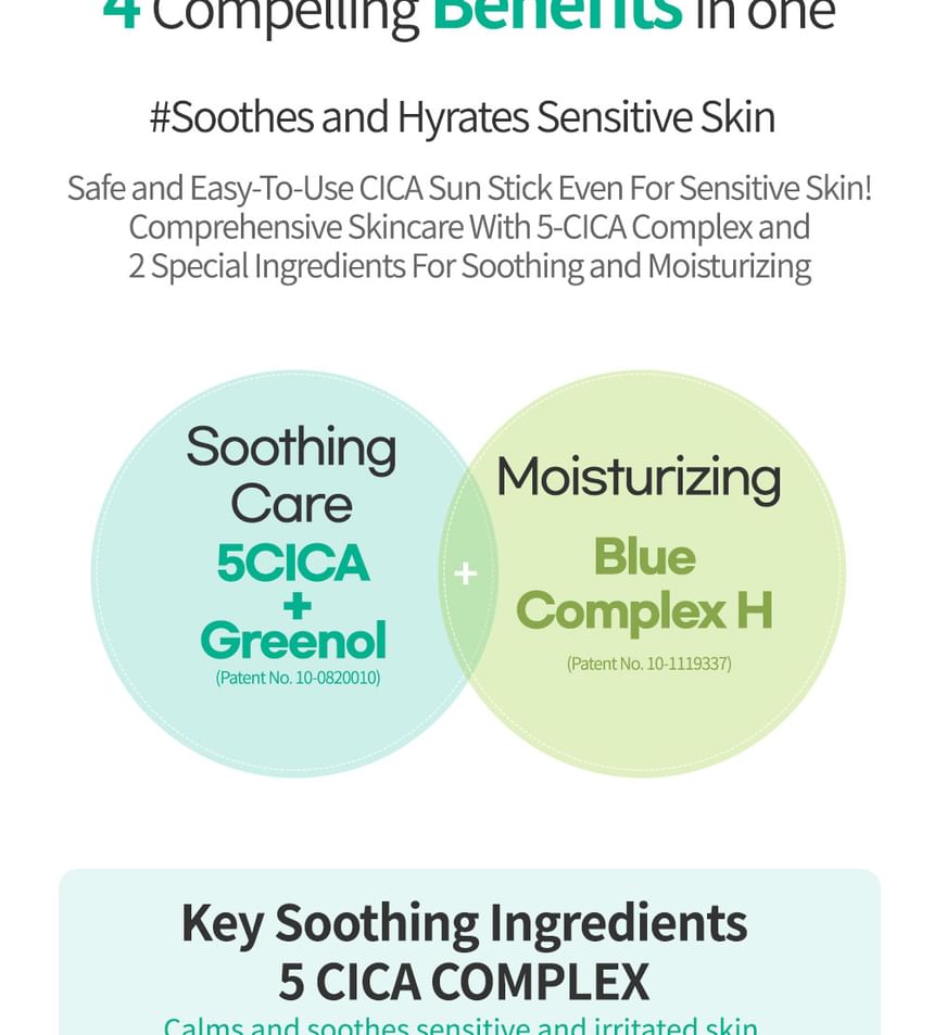 esfolio - 3HA Clear Cica Soothing Sun Stick