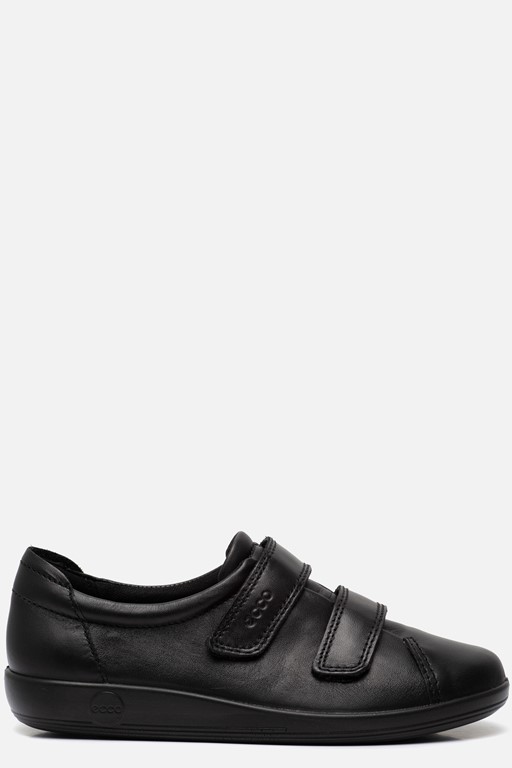 Ecco Soft 2.0 Velcro Sneakers zwart Leer