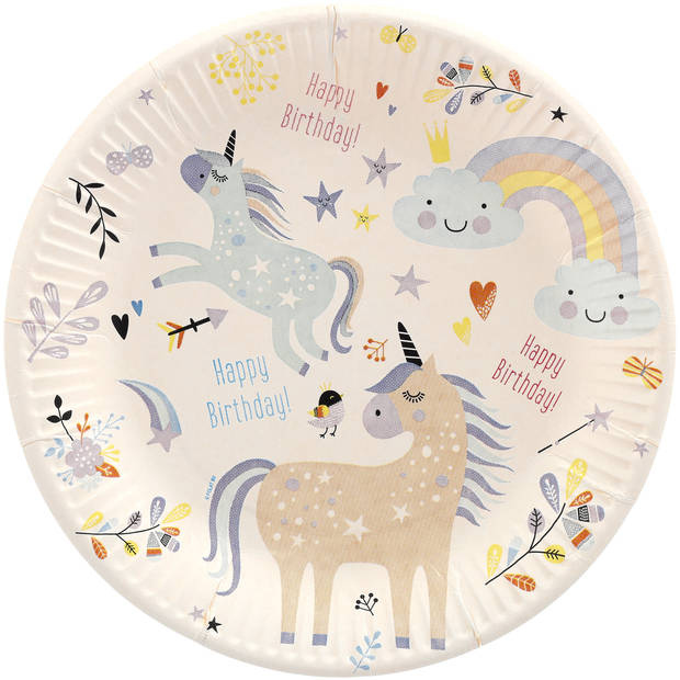 Folat borden Unicorn 23cm 8st