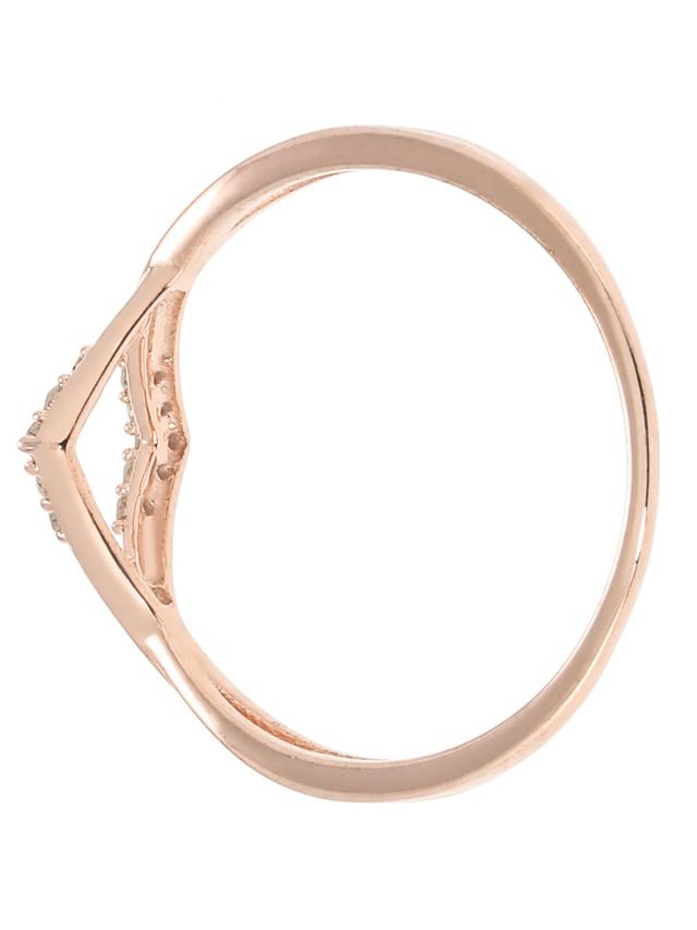 Rauten-Ring, 10 Diamanten, 0,08 ct. Silber 925, rosévergoldet