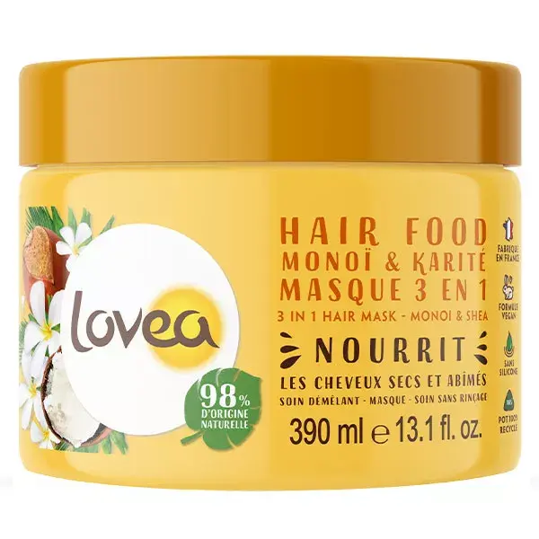 Máscara 3 em 1 Lovea Monoi & Shea Hair Food 390ml