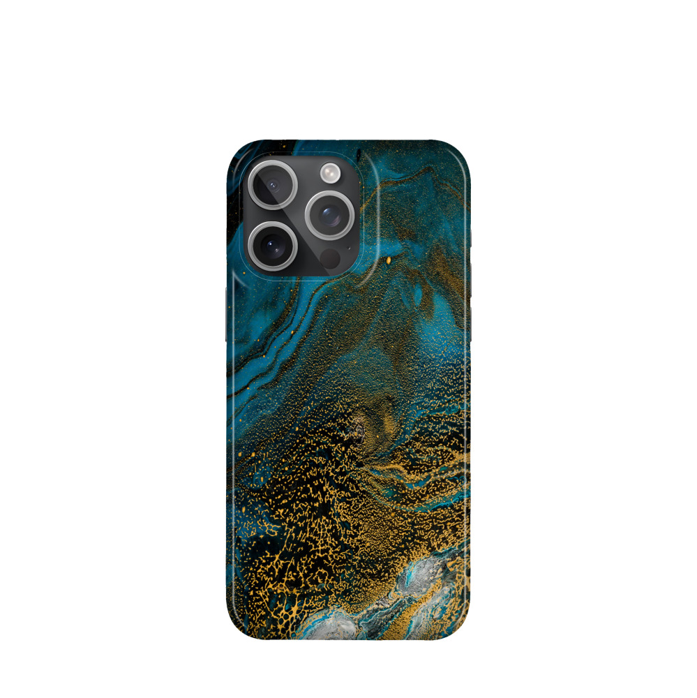 iPhone 15 Pro Max Kunststoff Hülle Ozeangold - Blau