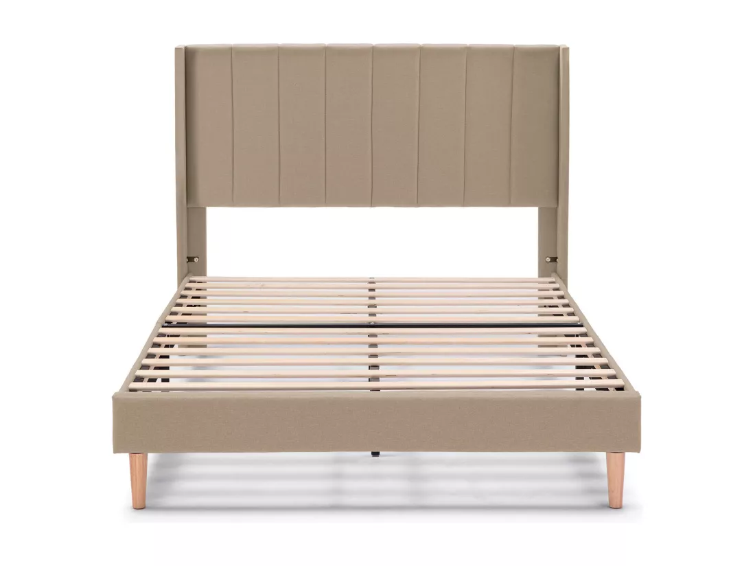 Cadre de lit rembourré Noelia 30 cm, 140x190 cm, Beige