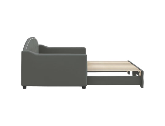 VIDAXL - Lit de jour avec lit gigogne gris foncé 90x200 cm tissu