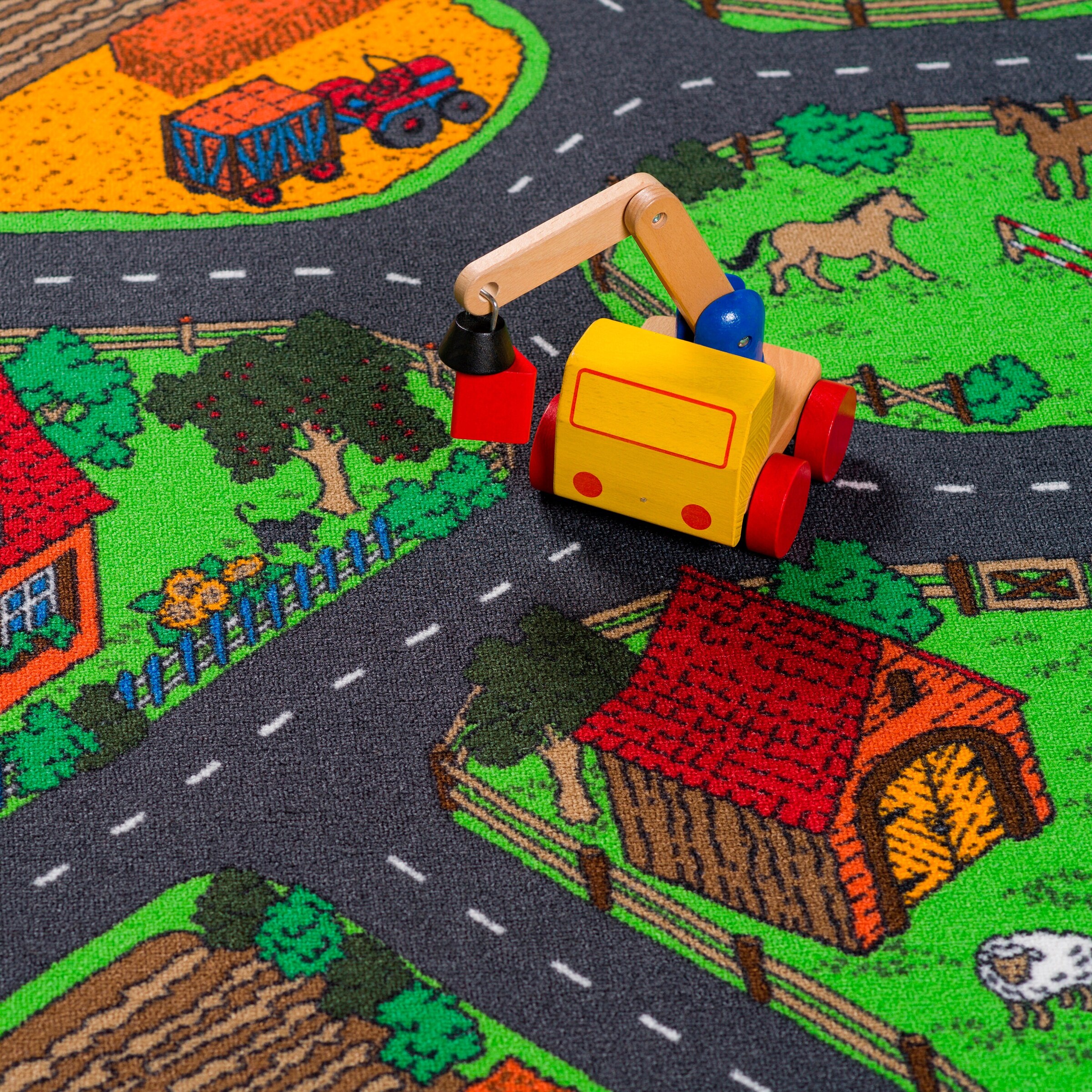 Snapstyle Kinder Spiel Teppich Bauernhof Bunt