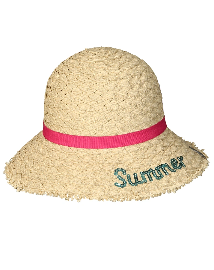 Strohhut SUMMER mit Pailletten in beige