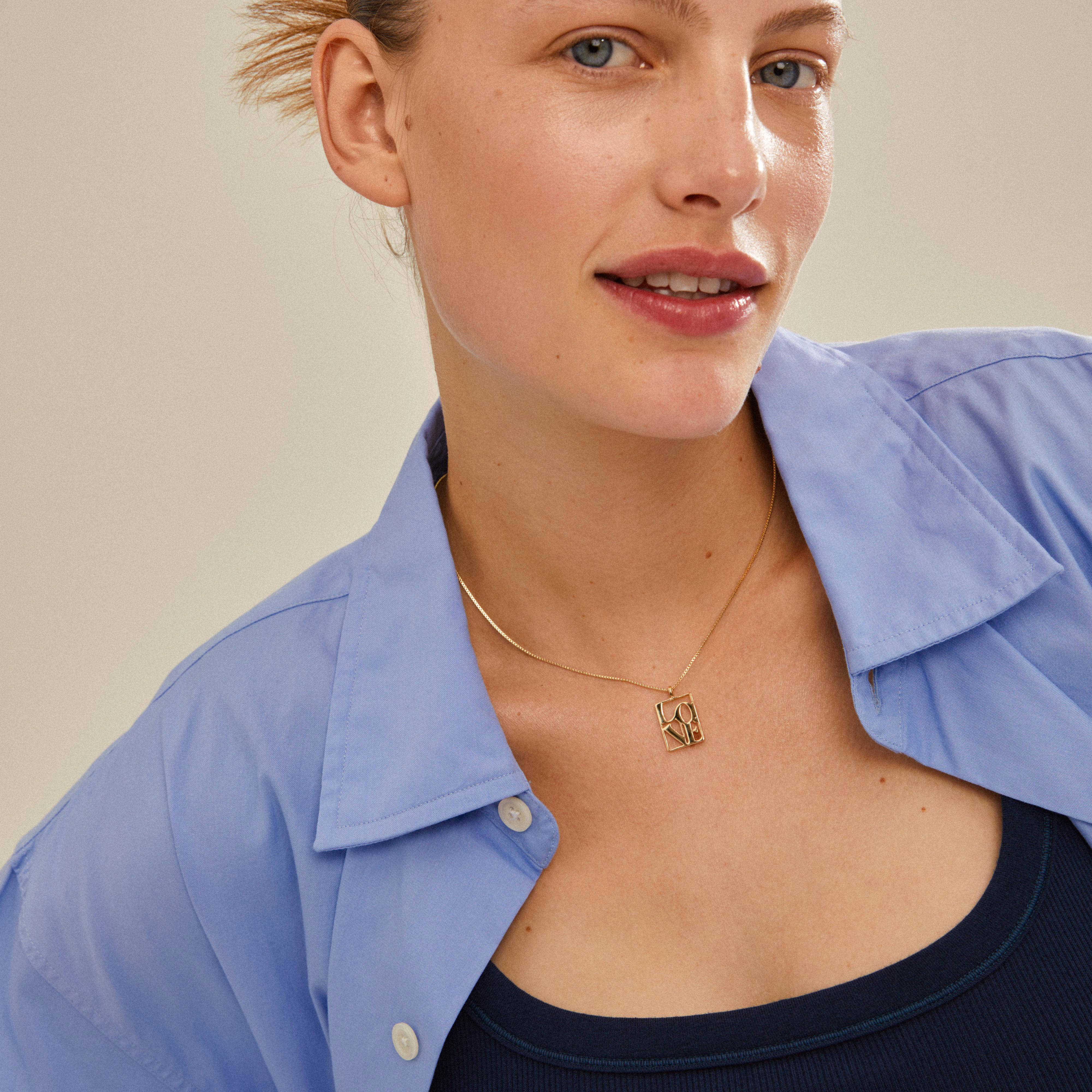 PILGRIM gold plated ketting Love Tag