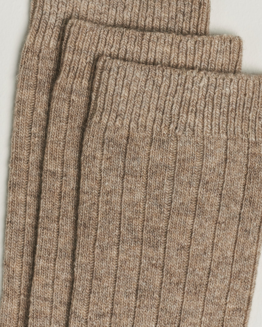 Amanda Christensen 3-Pack Supreme Wool/Cashmere Sock Beige Melange