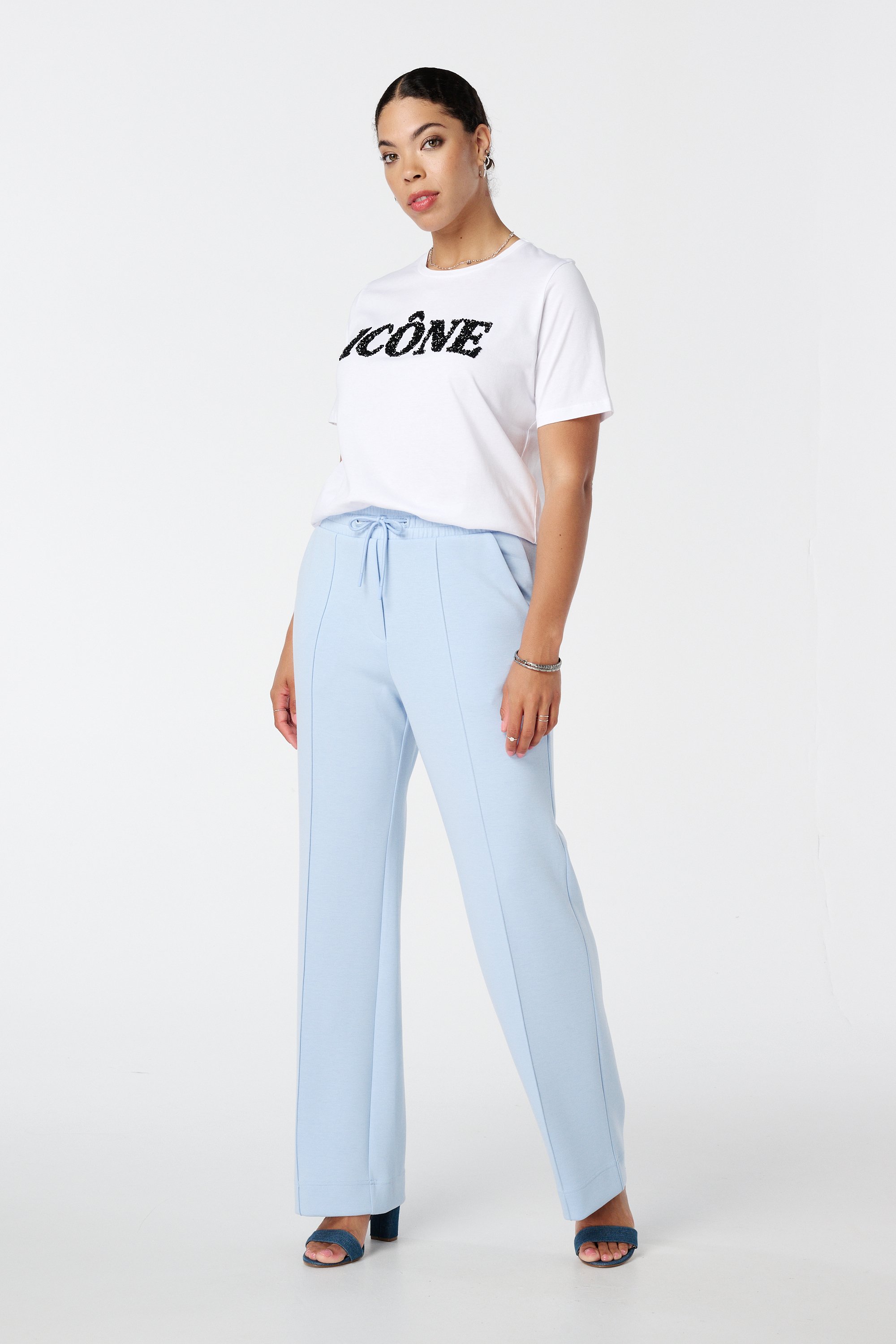 Broek met deelnaad Licht blauw