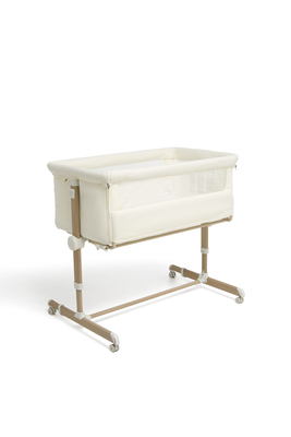 Beemoo CARE Calm Bedside Crib, Nature/White