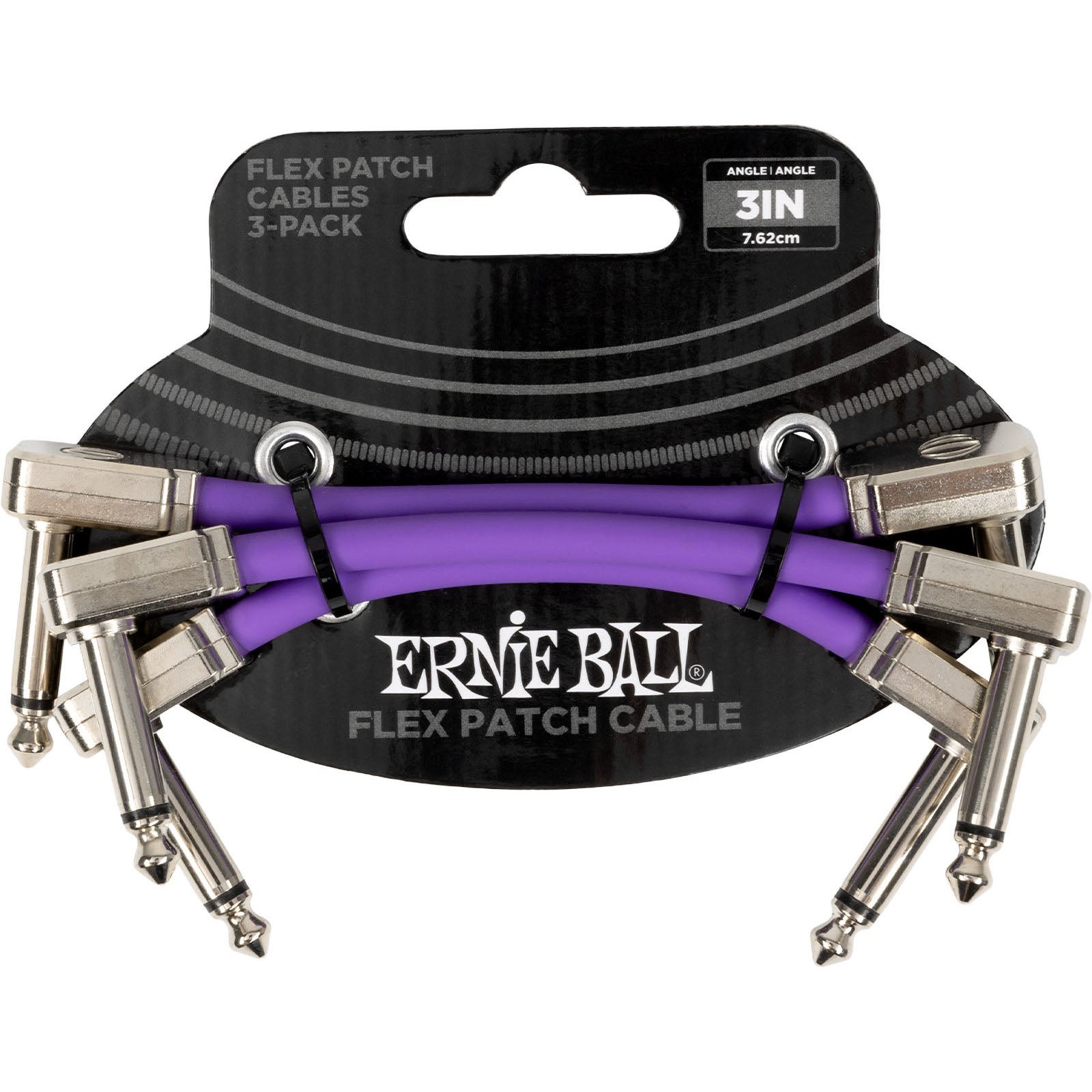 Ernie Ball 6451 Flex Patch Purple 3-Pack patchkabels 7,5 cm (set van 3)