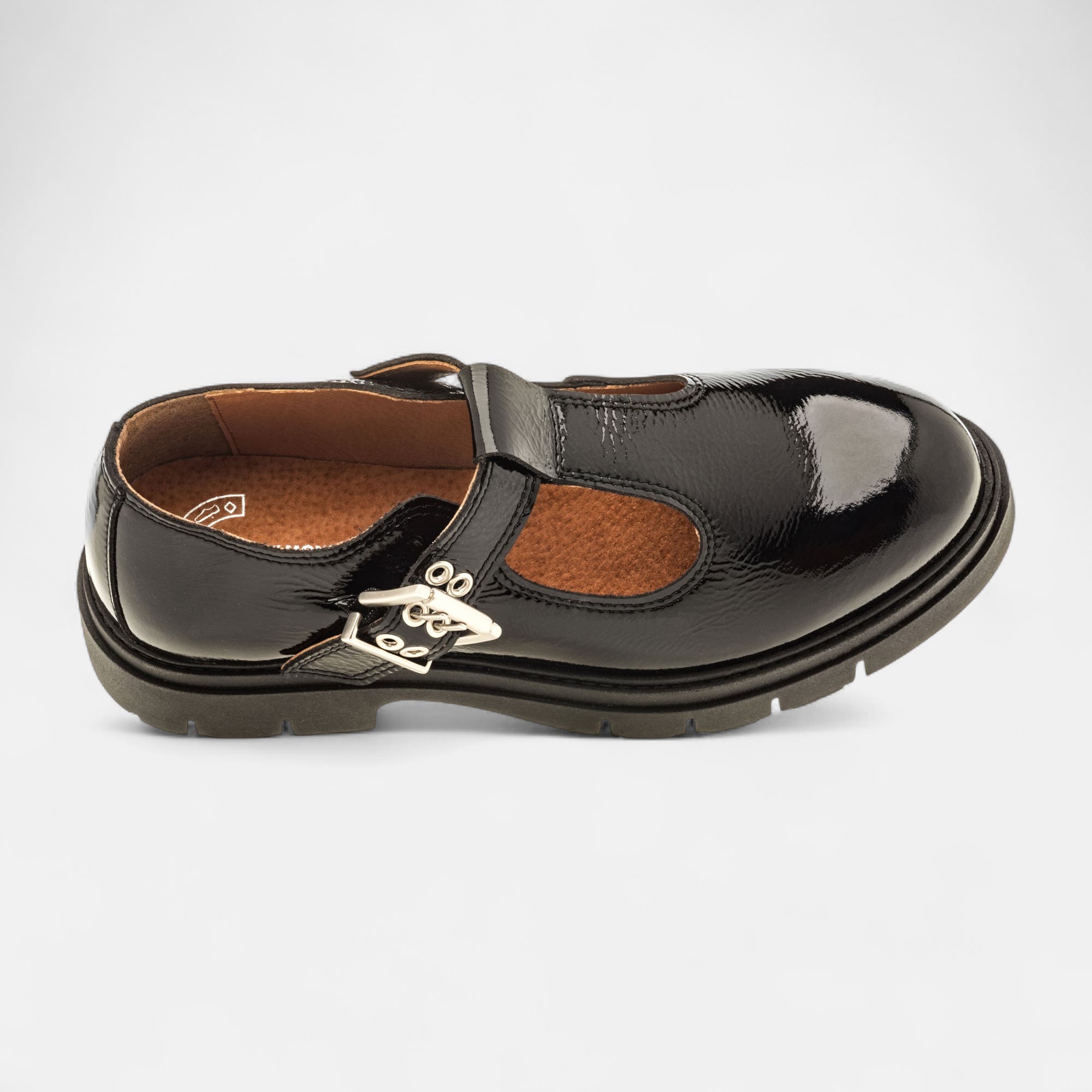 Babies Femme en cuir noir vernis