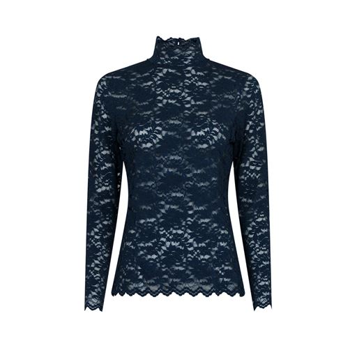 Neo Noir Liza Laceflower Bluse, Navy, 34