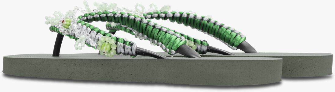 UZURII groene uzurii teenslippers macrame green blossom