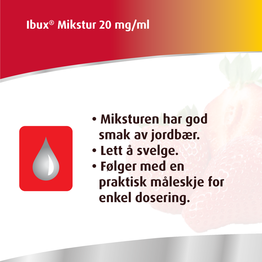 Ibux mikstur 20mg/ml jordbær