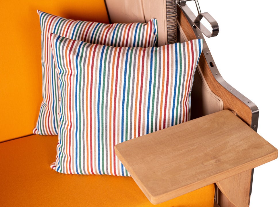 Strandstoel Rantum teak PE grijs design 586