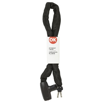 OK kettingslot met hangslot zwart 90 cm