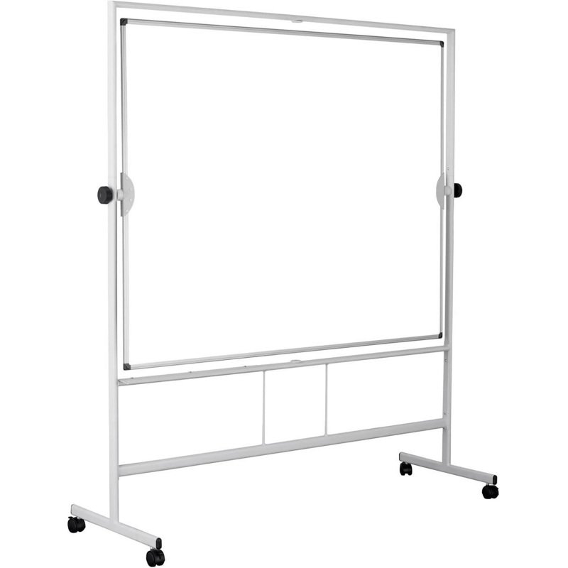 Tableau blanc pivotant Plus de Bi-Office, surface double face en acier céramique, structure en aluminium, 150 x 120 cm
