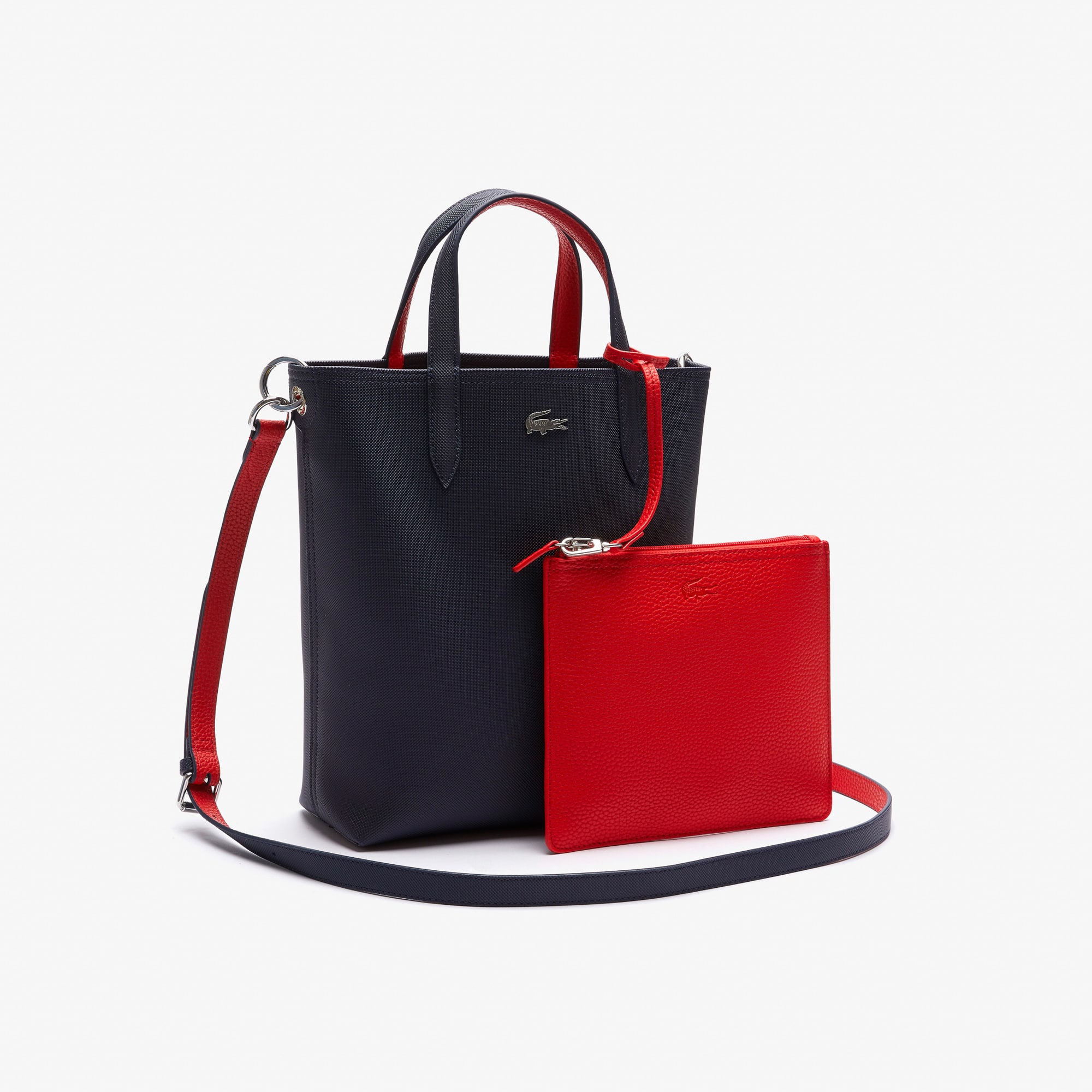 Sac cabas réversible Anna en toile enduite Sacs à main & Cabas - Bleu - Lacoste - Femme