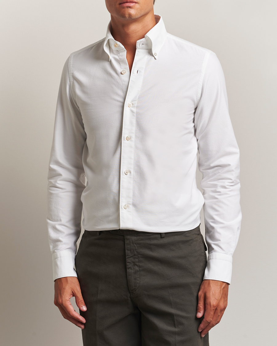 Finamore Napoli Gaeta Oxford Button Down Shirt White