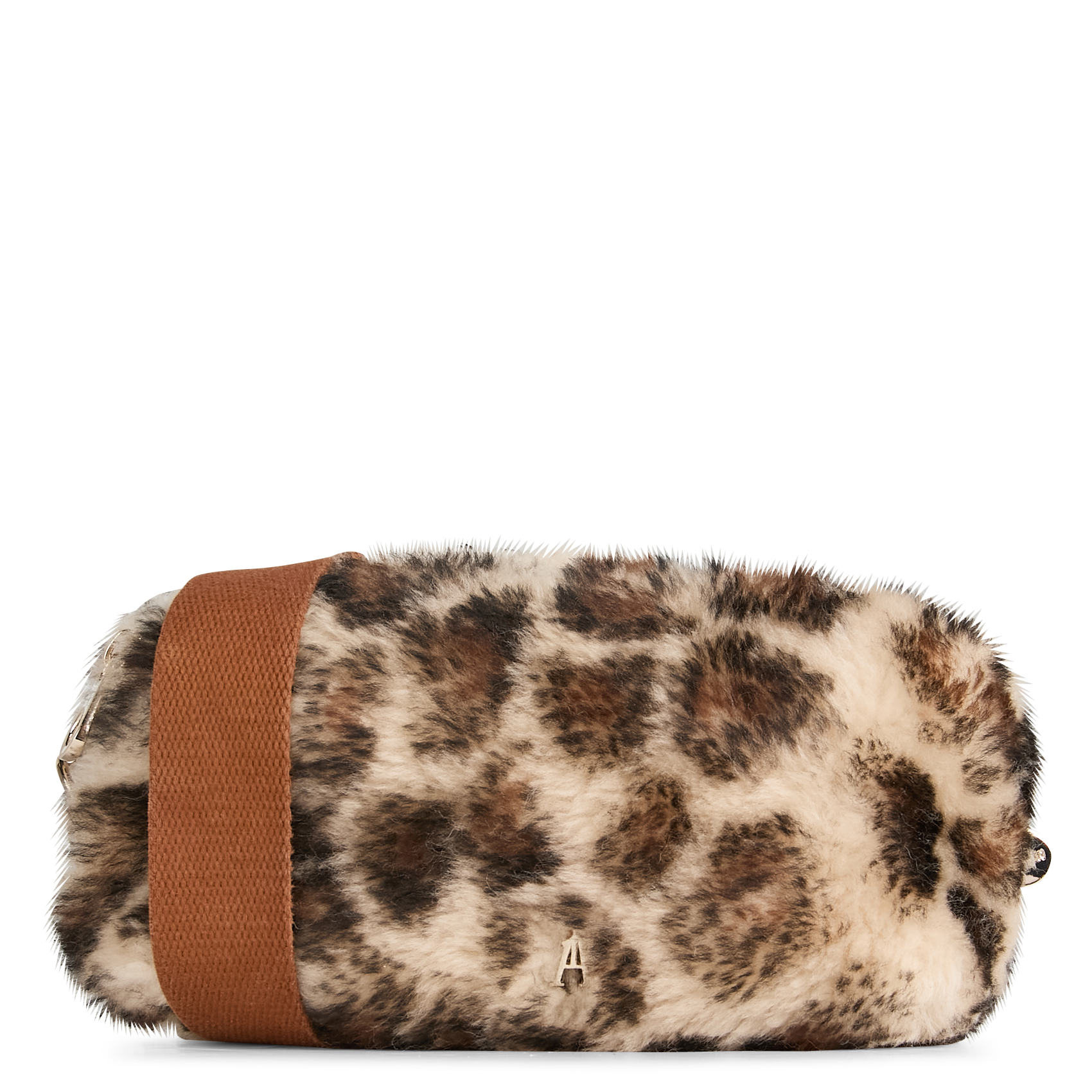 NUAGE - Sac bandoulière en laine de mouton à motif léopard | Blanc