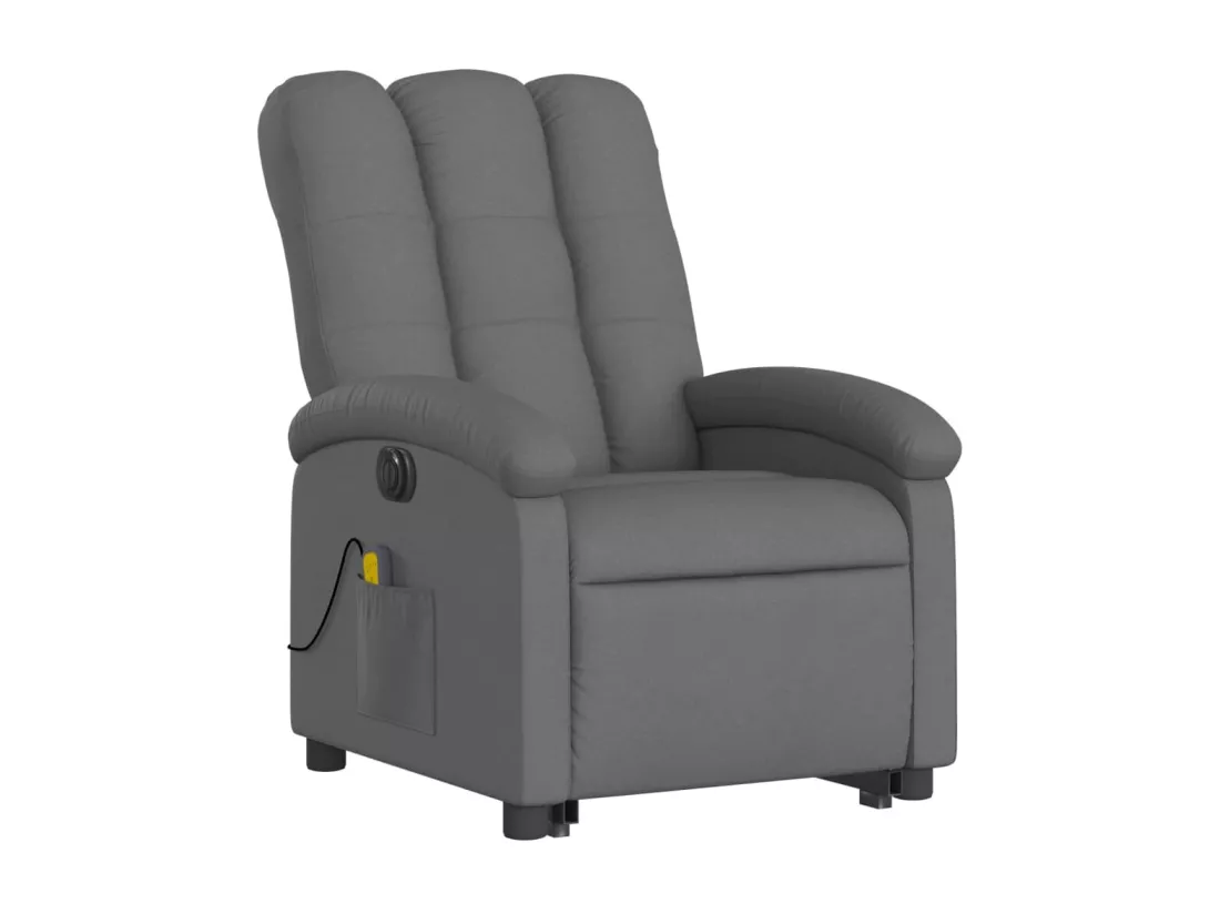 Fauteuil inclinable massant électrique Gris foncé Tissu