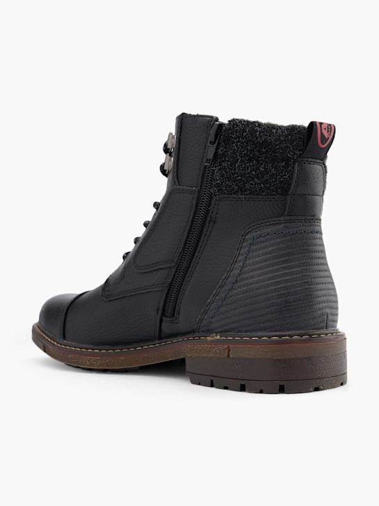 AM SHOE Schnür-Stiefelette Schwarz