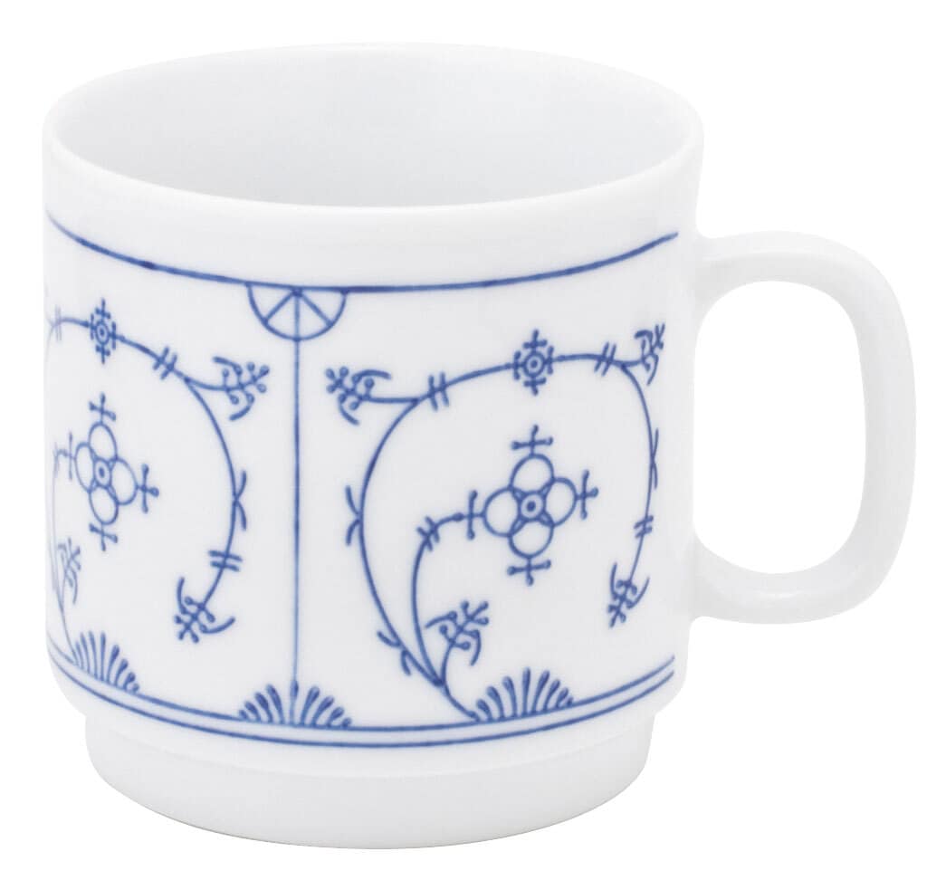 KAHLA Kaffeebecher TRADITION Blau Saks 6er Set Porzellan weiß/blau