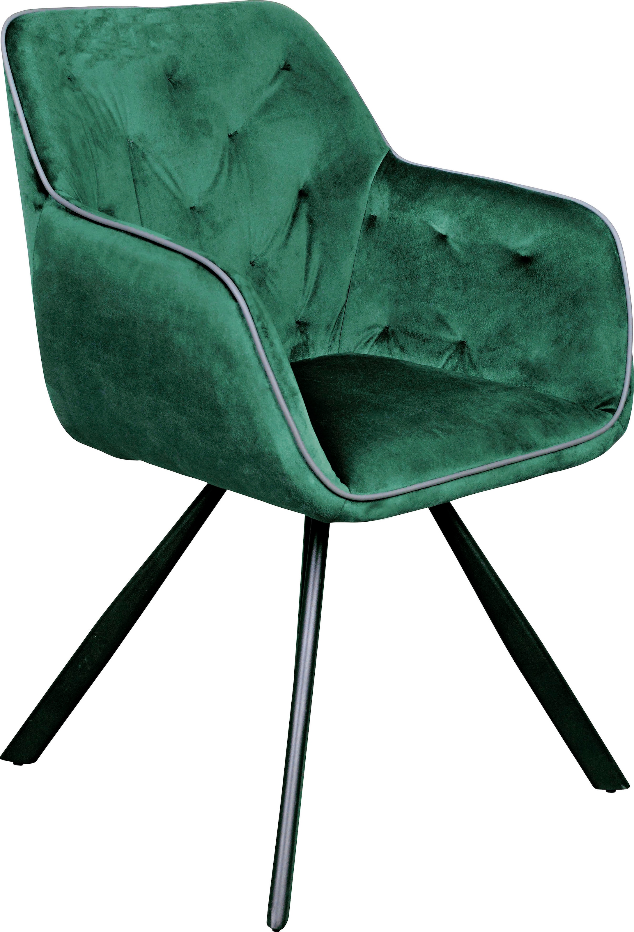 Kayoom Polsterstuhl »Stuhl Eann 125, Stuhl im Retro-Design, edles Design« () 1 Stk.stilvoll, pflegeleicht, samtweicher Stoffbezug, edles Design