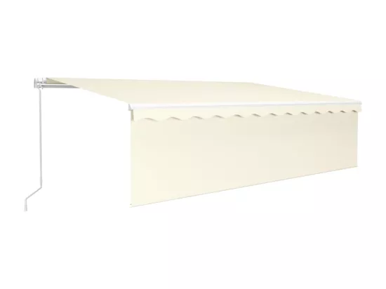 Auvent rétractable manuel avec store et LED 5x3 m Crème