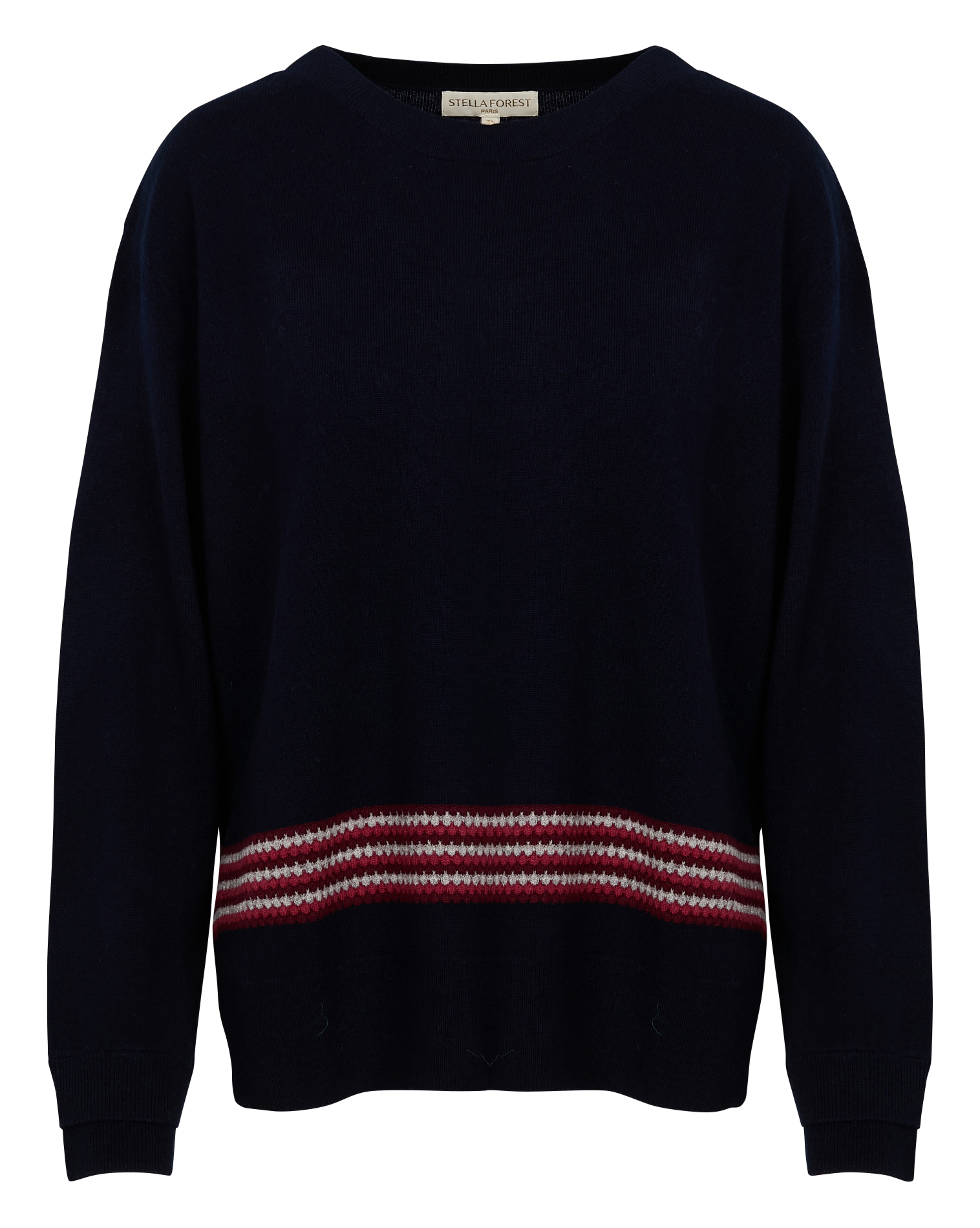 KATIE - Pull col bateau droite en laine | Bleu