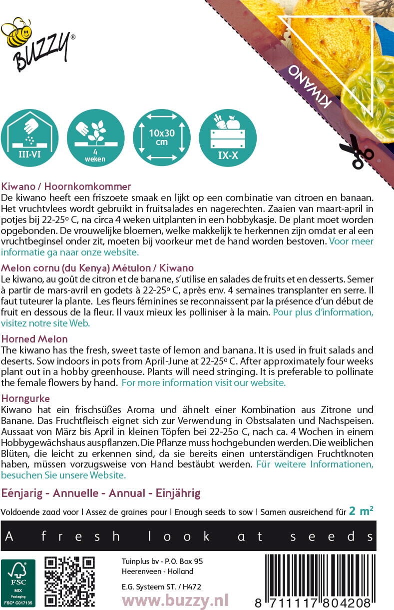 Buzzy® Thema Series Xotica Kiwano Hoornkomkommer