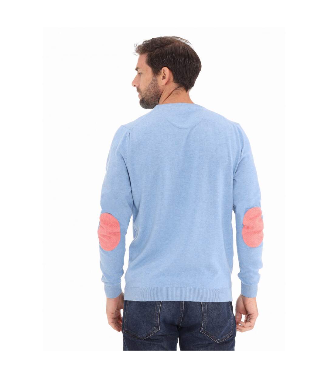 Pull col rond a coudières