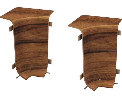 Binnenhoeken voor het vastklemmen van plinten met kabelgoot, walnootrood, 50 mm