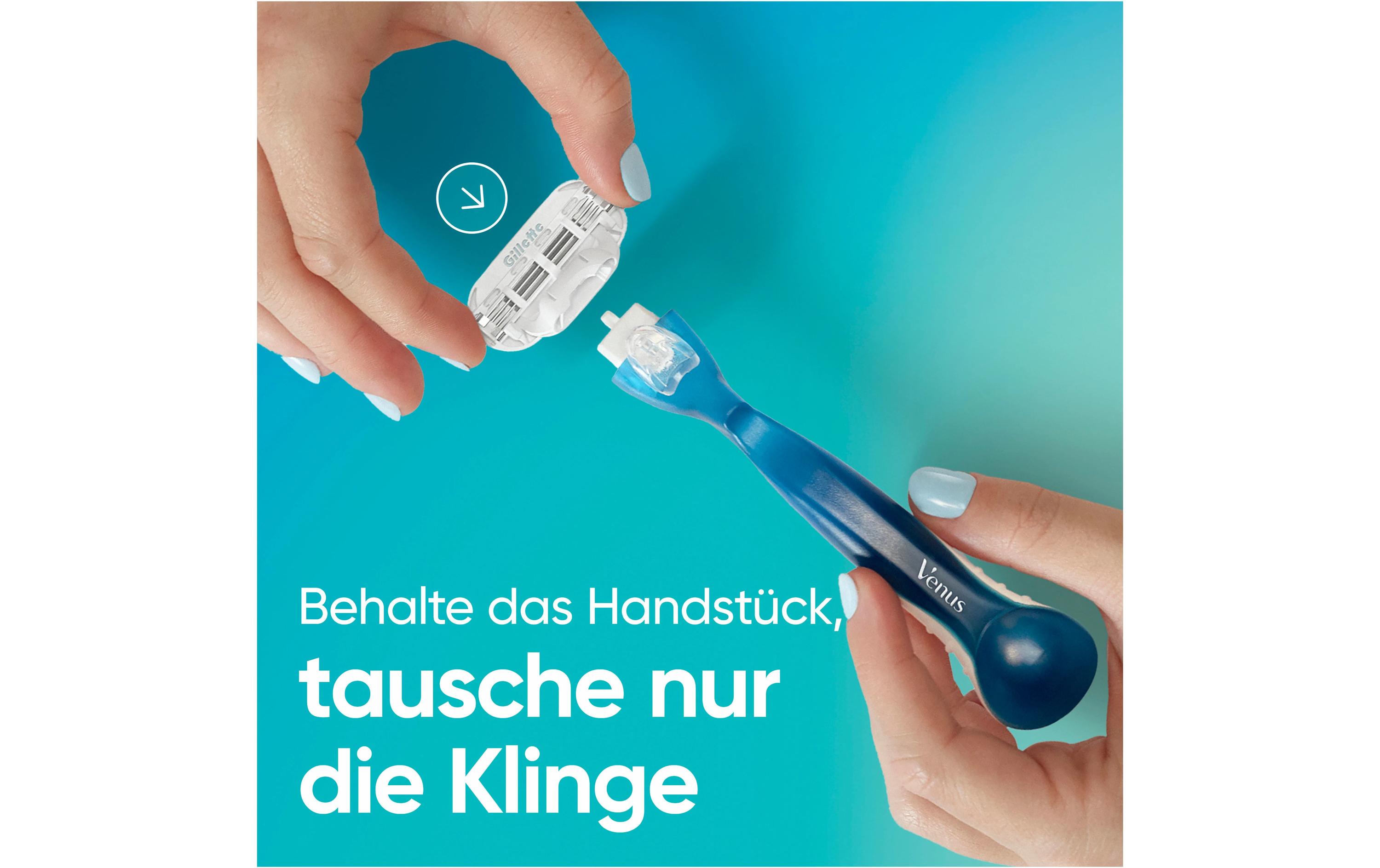 Damenrasierer Venus Smooth 5er + HandstückDamenrasierer mit wiederverwendbarem Handstück