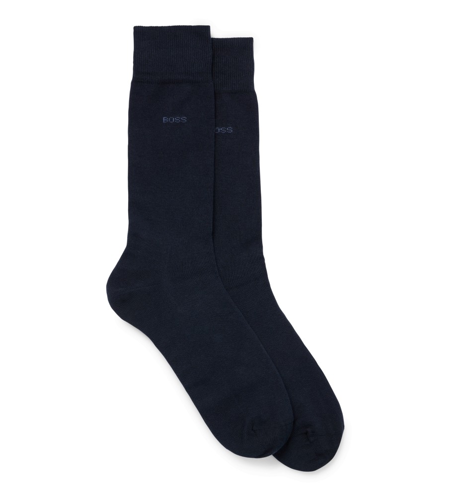 Pacote com 2 pares de meias BOSS na cor azul marinho