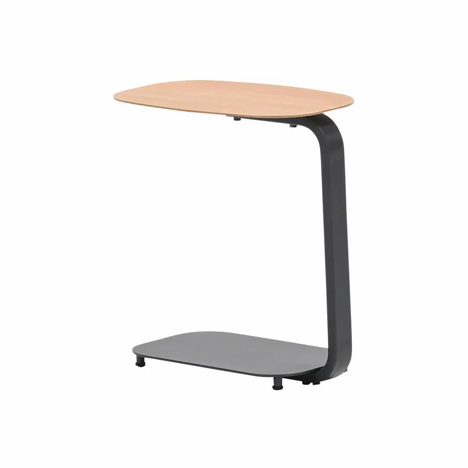 Lucca laptop tafel - 45x30xH51cm - carbon black - light teaklook