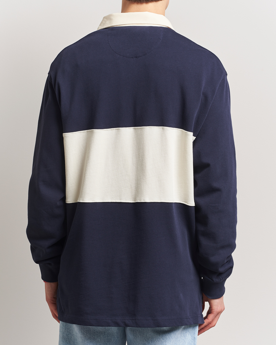 GANT 240 Mulberry Street Graphic Block Heavy Rugger Evening Blue