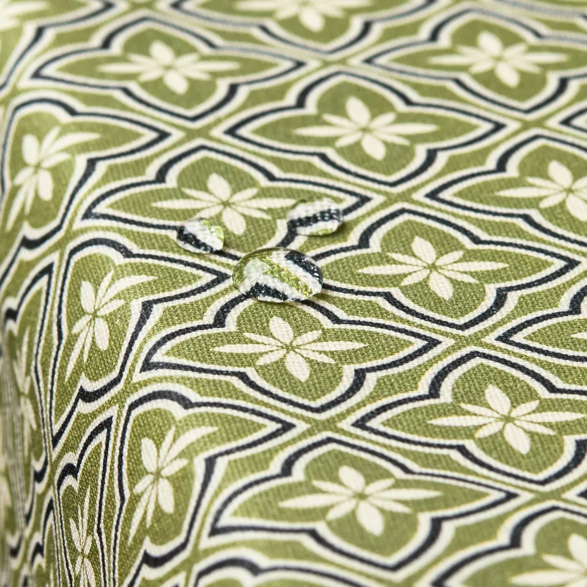 Nappe rectangulaire coton enduit (150 x 350 cm) Gloria Verte