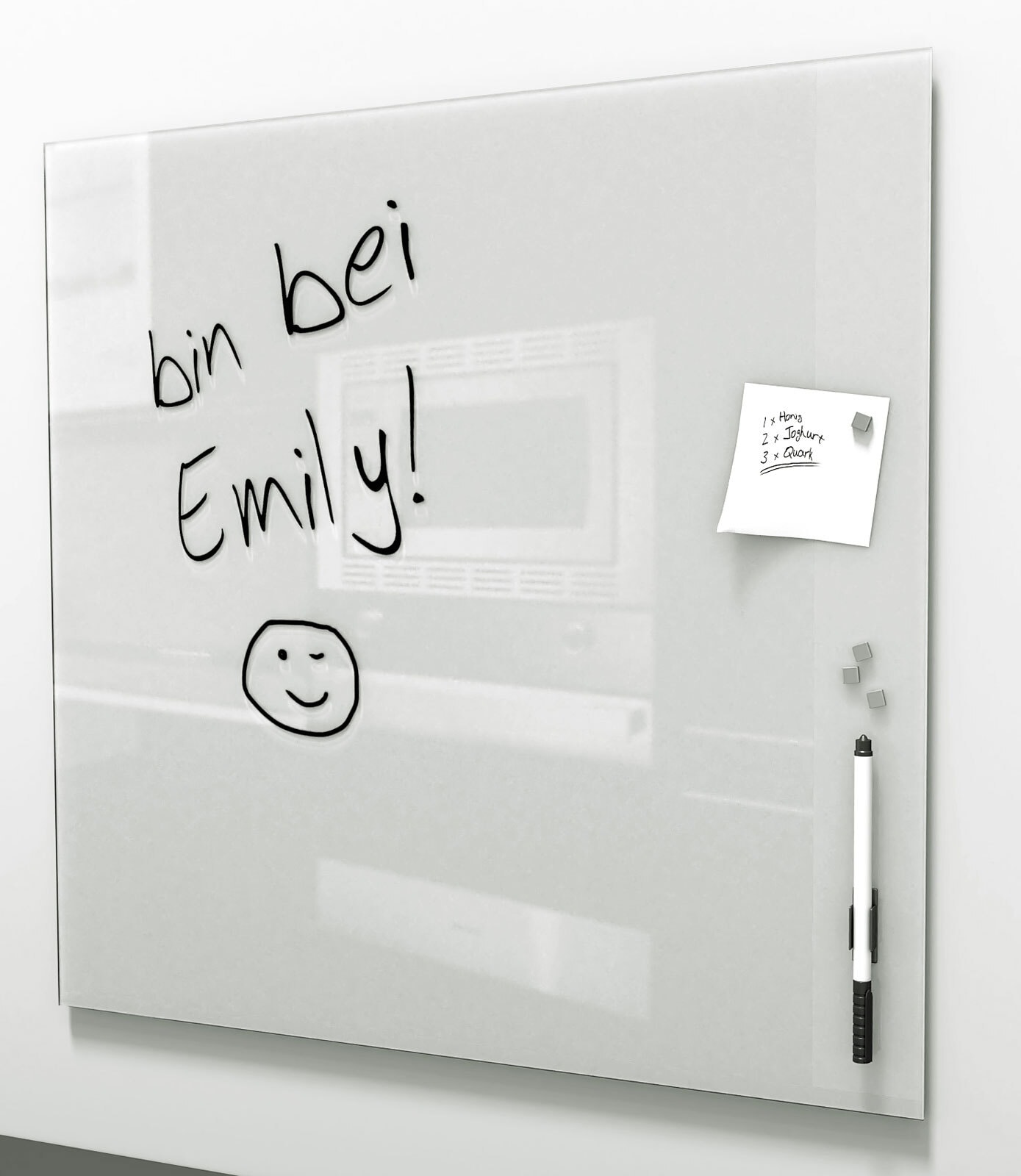 PRO ART Memoboard 50 x 50 cm Metall weiß